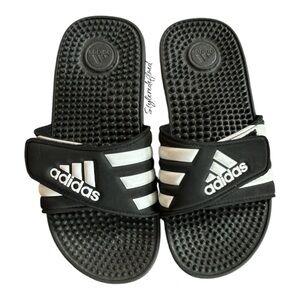 Adidas Black and White Kids Slides